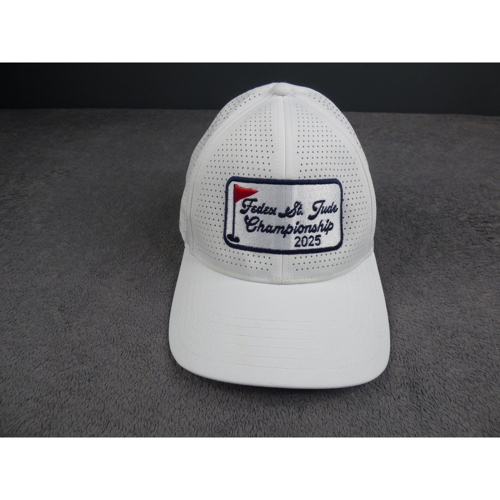FedEx St Jude Championship 2025 Golf Hat White Perforated Adjustable Cap PGA
